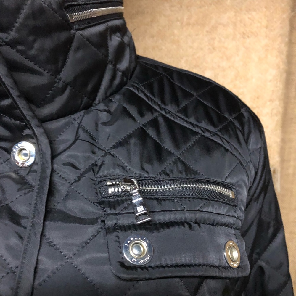 Laundry quilted jacket with silver snap closure